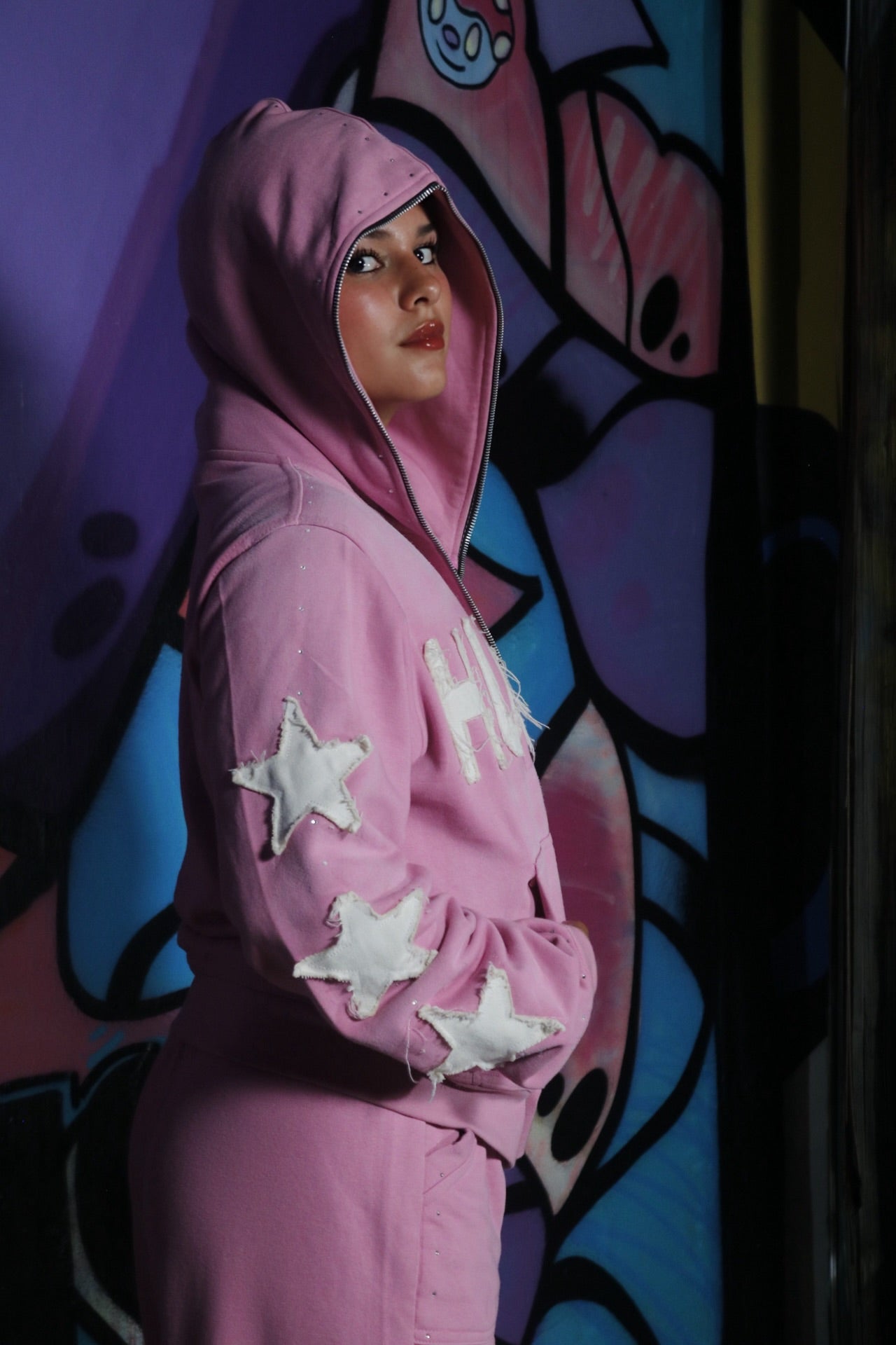 Pink Full-Zip Hoodie