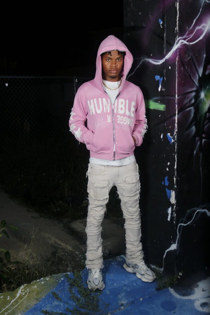 Pink Full-Zip Hoodie